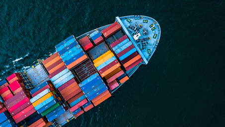 Container ship seen from above, from the ITALSEMPIONE parent-company profile